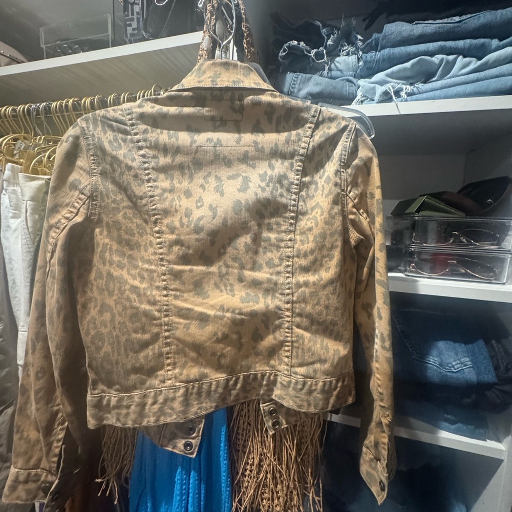 Current Elliot Leopard Print Cropped Jacket xs ex… - image 2